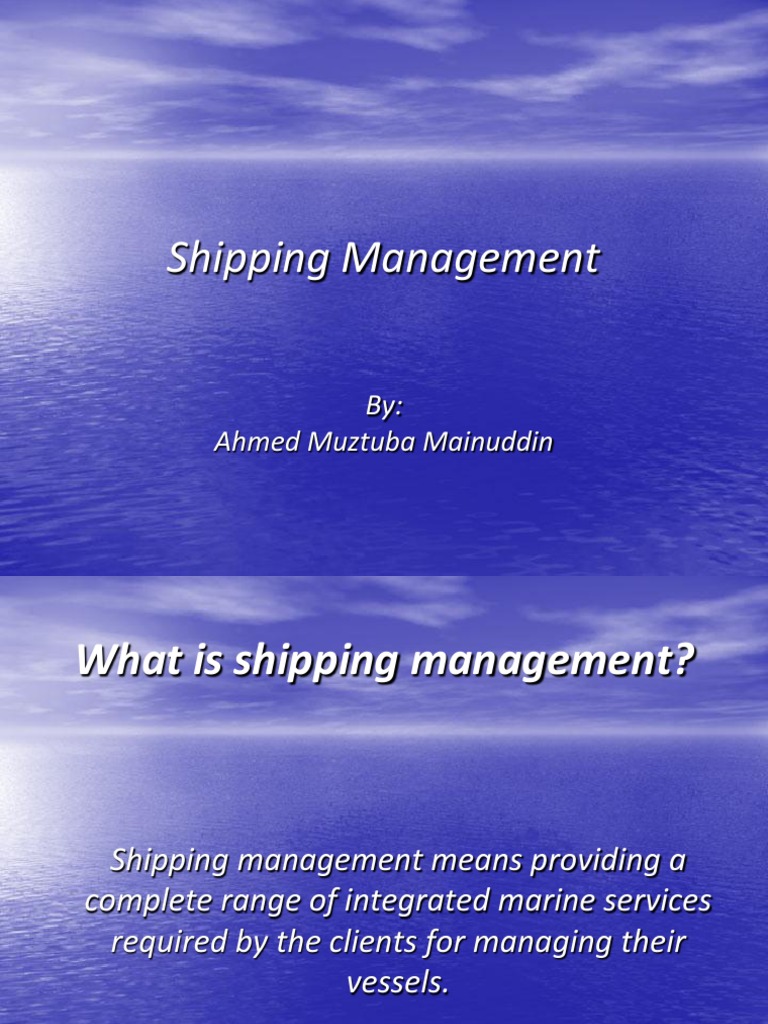 Shipping Management PDF Ships Transport