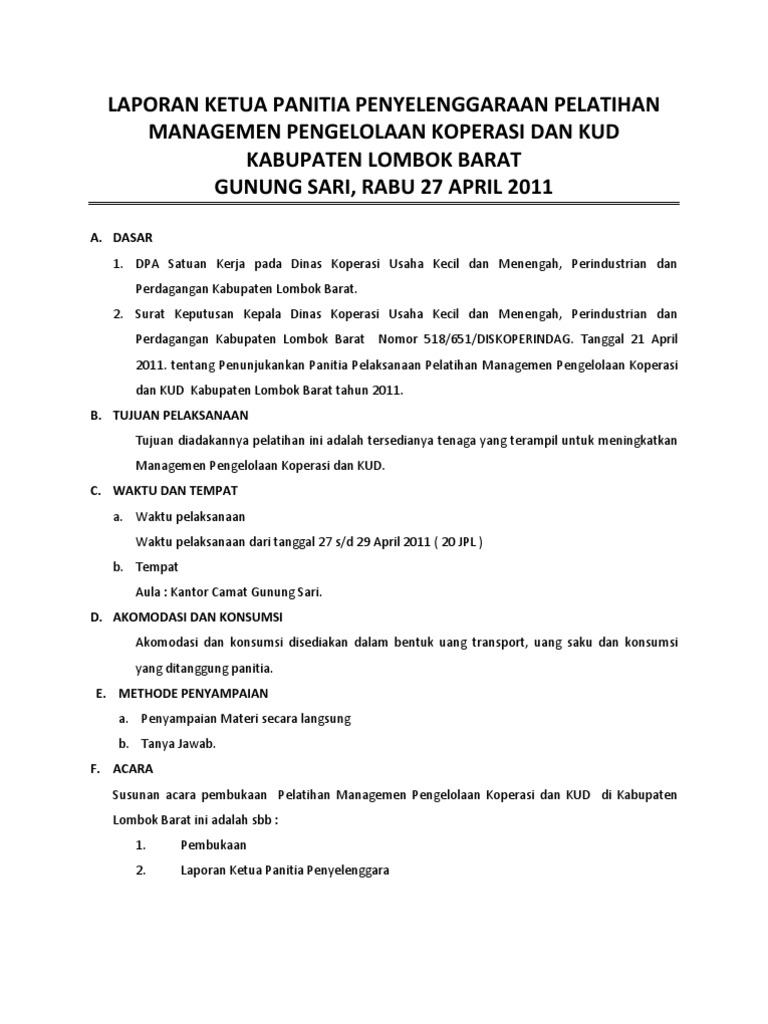Laporan Panitia Diklat Komputer Docx
