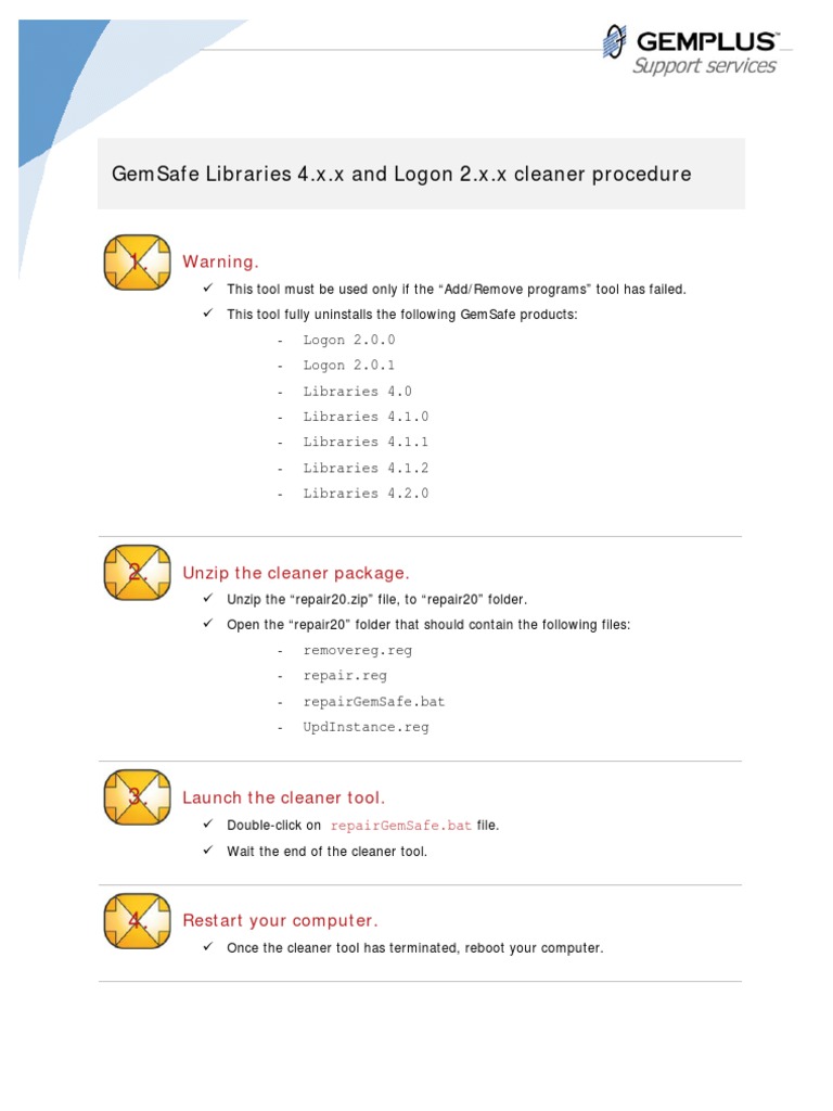 GemSafe Uninstall Guide 4.x.x & 2.x.x | PDF