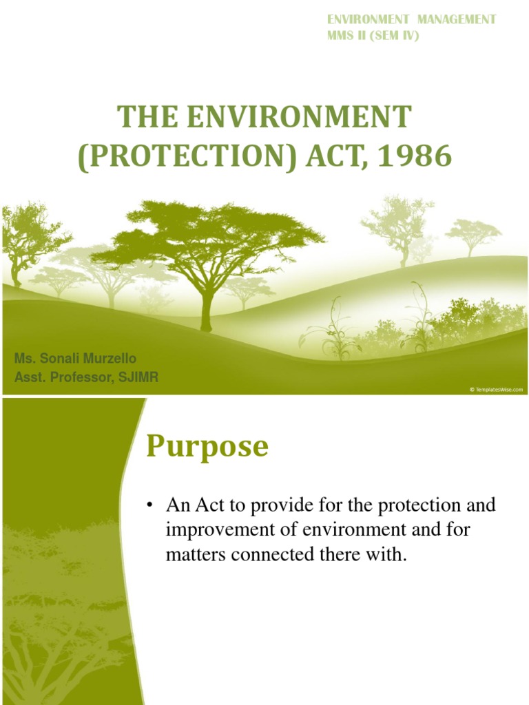 essay on environment protection act 1986
