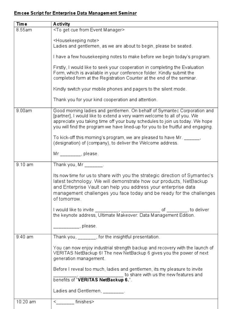 Emcee Script For Product Launching Event The Best Master Of Ceremony Text