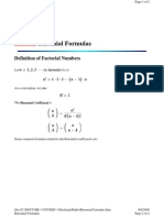 Binomial Formulas: Definition of Factorial Numbers