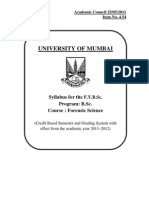 University of Mumbai: Syllabus For The Program: B.Sc. Course: Forensic Science