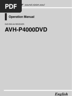 Pioneer AVH-P4000DVD Owners Manual