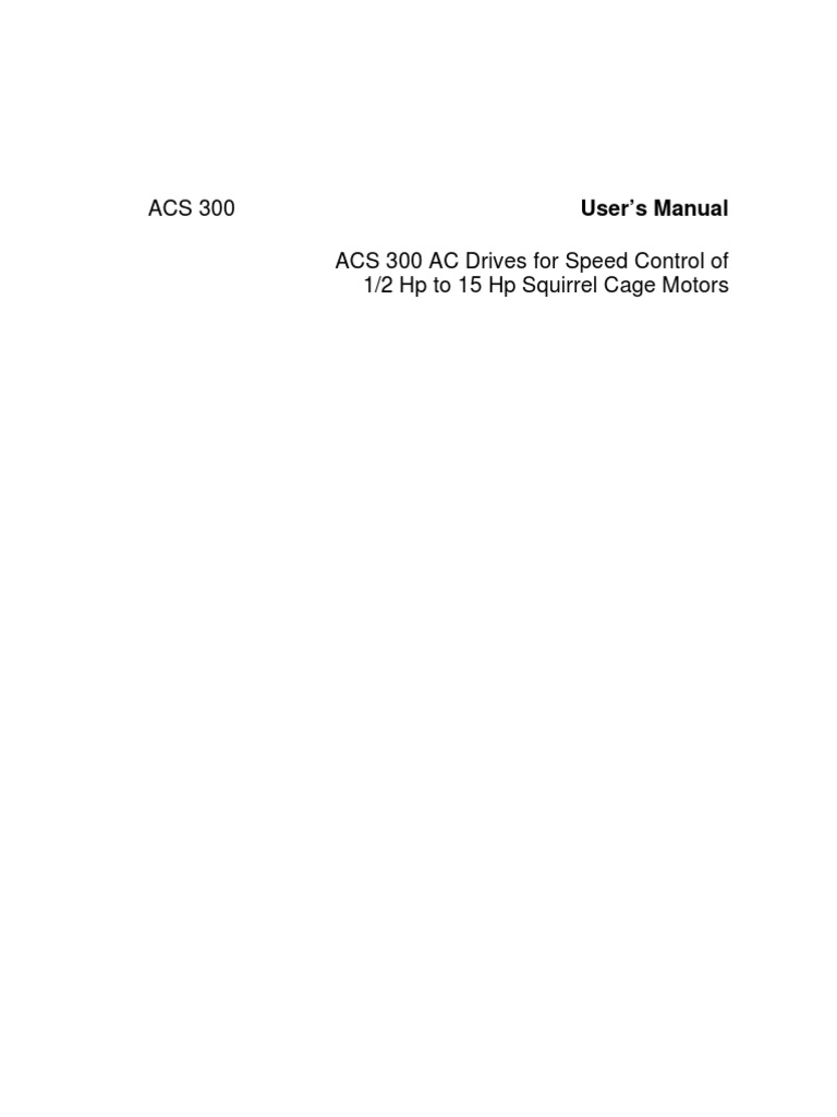 ABB ACS300 Manual | PDF | Current | Electrical