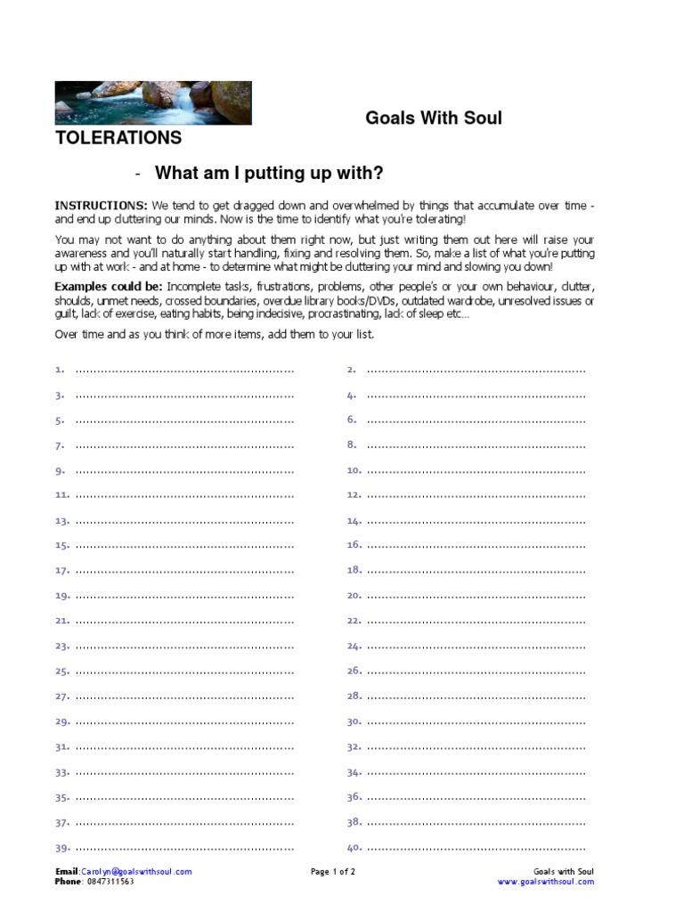 Identify Your Tolerations List | PDF
