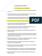 Haematology and Transfusion BSC Practise Questions 2012-2013