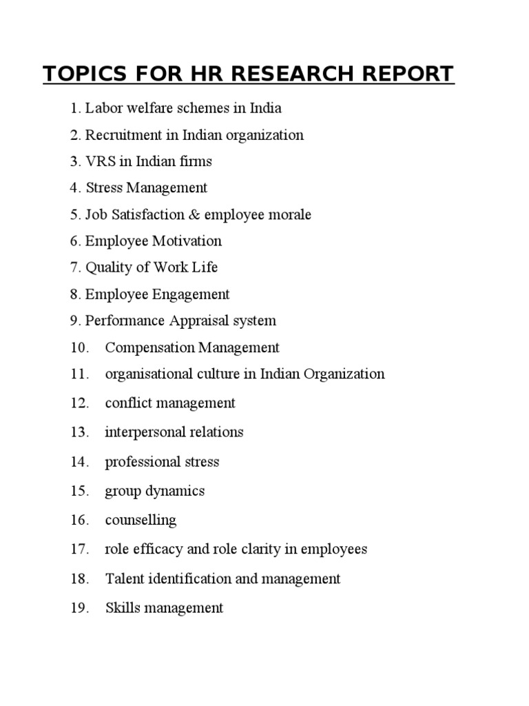 management research project topics