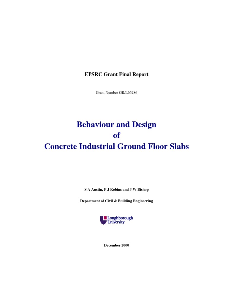 Concfloor Final Report Casting Metalworking Concrete