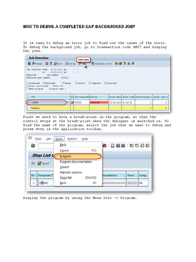 How To Debug A Completed Sap Background Job Saphub vrogue.co