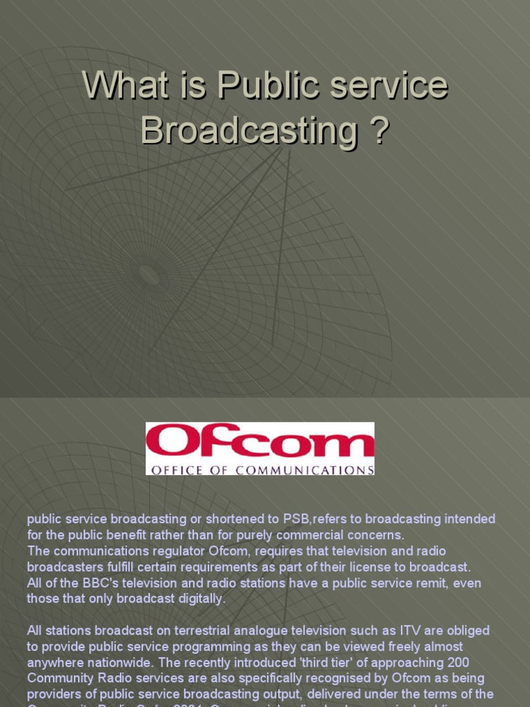 What Is Public Service Broadcasting | PDF