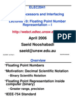 ELEC2041 Microprocessors and Interfacing Lectures 19: Floating Point Number Representation - I
