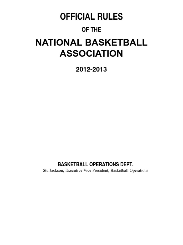201213 NBA Rule Book Referee Sports Rules And Regulations