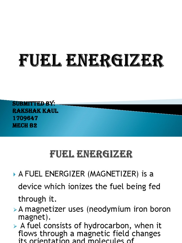Fuel Energizer PDF Combustion Fuels