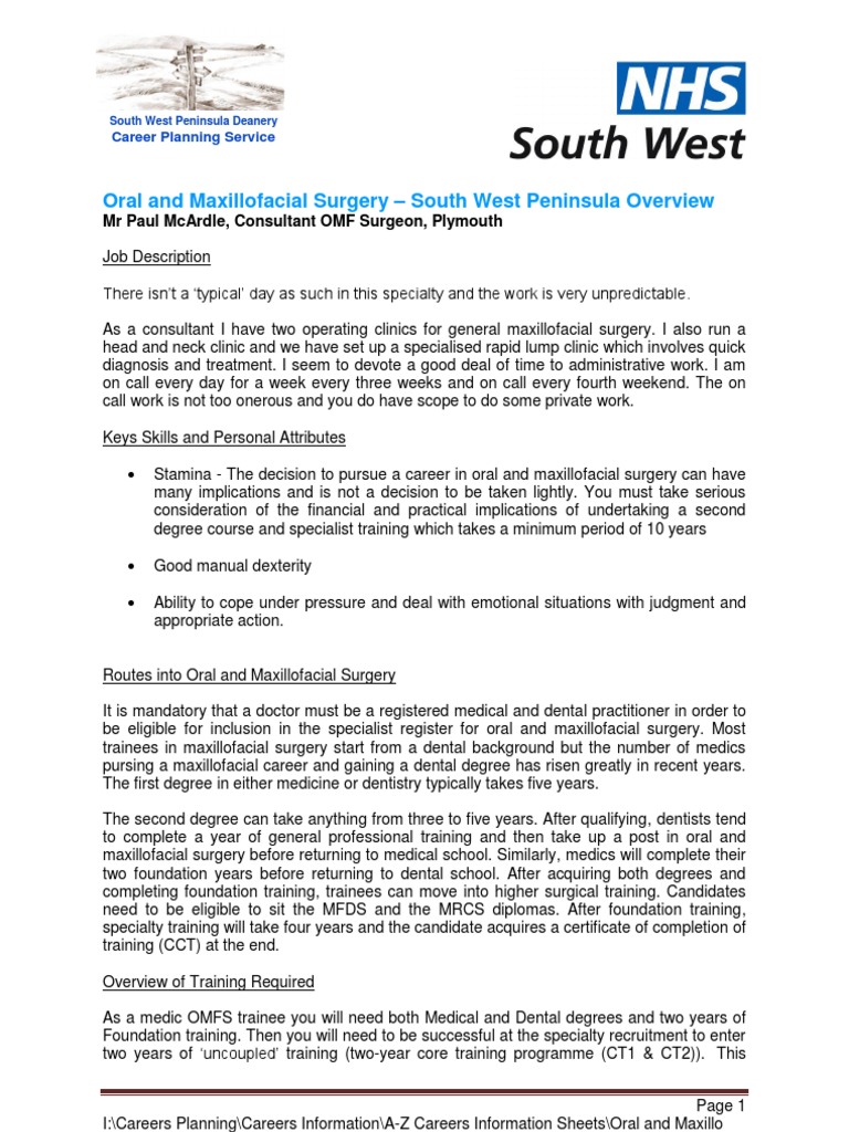 Oral and Maxillofacial Surgery Overview | PDF | Oral And Maxillofacial ...
