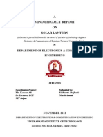 A Minor Project Report ON Solar Lantern: IN Department of Electronics & Communication Engineering