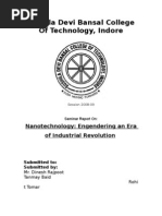 Download Nanotechnology Seminar by TB SN13602733 doc pdf