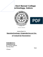 Download Nanotechnology Seminar by TB SN13602733 doc pdf