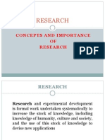 RESEARCH CONCEPTS AND IMPORTANCE