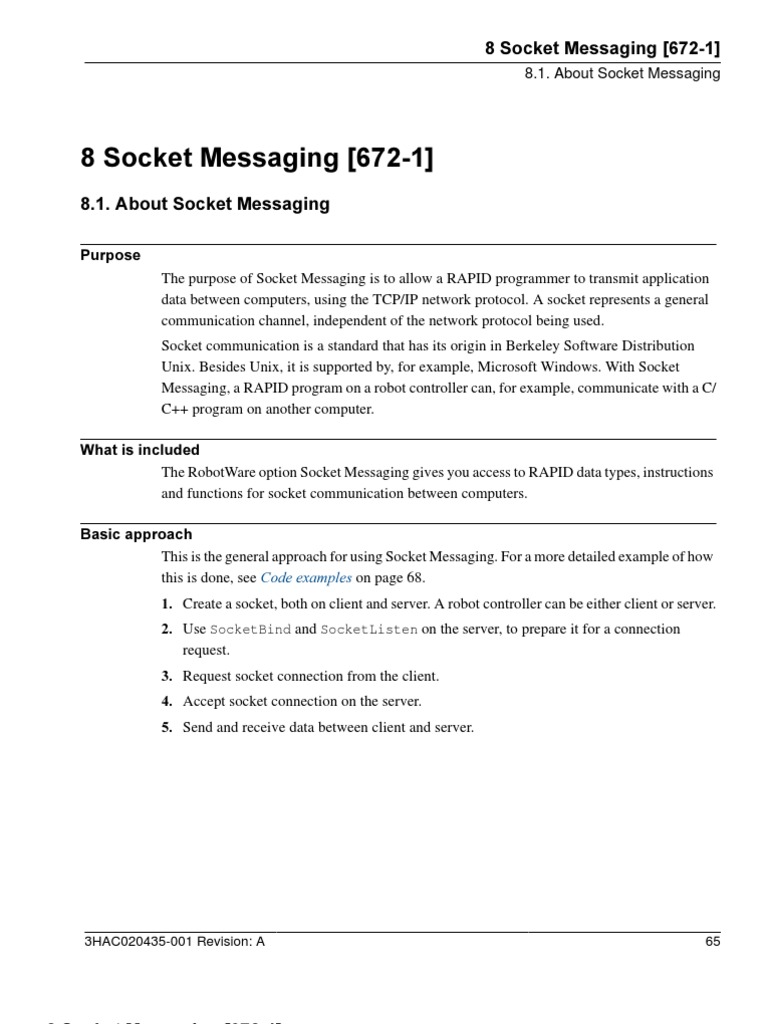 Socket Messaging for RAPID Programming | PDF | Network Socket | Port ...