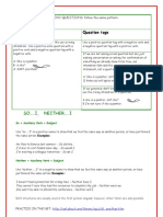 Question Tags and Echo Questions. The Use of So and Neither