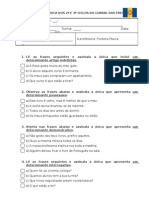 Ficha de trabalho - O determinante e o pronome  6ºano - 1.período (AE 6ºe 7º)