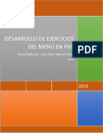 Desarrollo de Ejercicios Del Menú en PHP