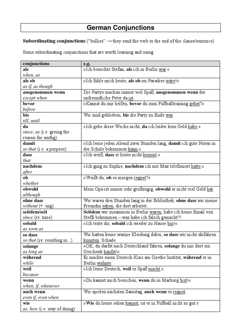 Conjunctions Examples | PDF