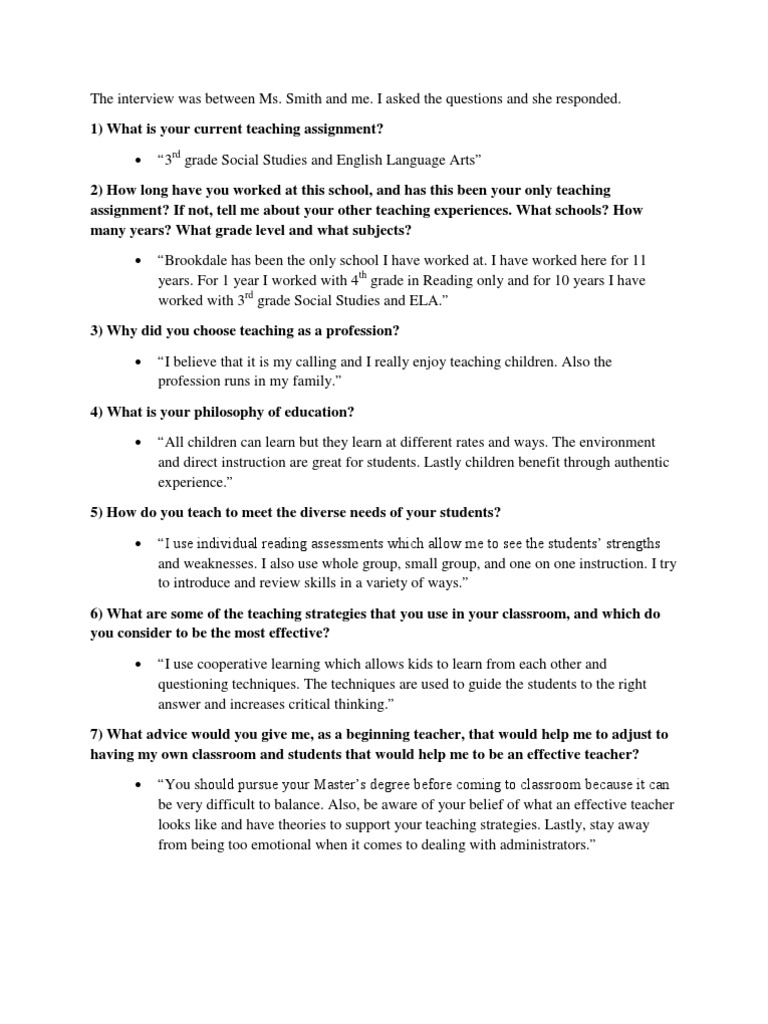 Interview Transcript | Teachers | Educational Psychology