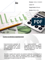 Administração de Custos - Aula 01