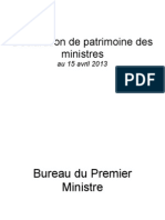 Declarations de Patrimoine Des Ministres 15-04-2013