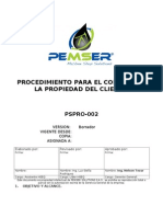 1) Proc. Para El Control de Htas Que Son Propiedad Del Cliente PSPRO-002