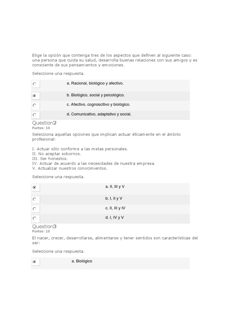 Examen Final de Desarrollo Humano SENATI | PDF | Moralidad ...