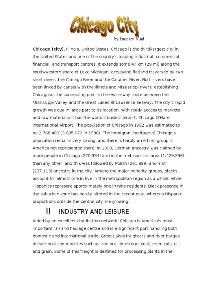 Overview of Chicago's History and Economy | PDF | Chicago | Illinois
