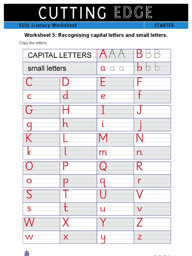Pre Entry ESOL Capital Letter Worksheet | PDF | Curriculum | Further ...