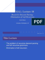G52MAL: Lecture 18: Recursive-Descent Parsing: Elimination of Left Recursion