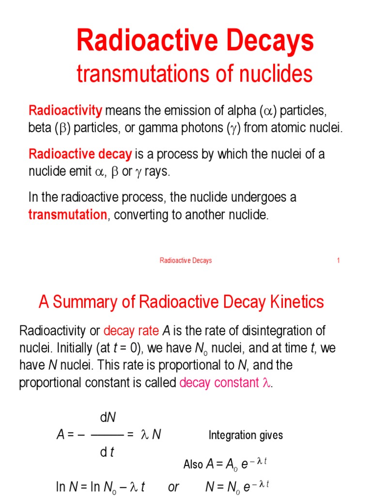 Radioactivity Radioactive Decay Nuclear Physics