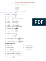 Tabela Integrais e Derivadas - Fórmulas