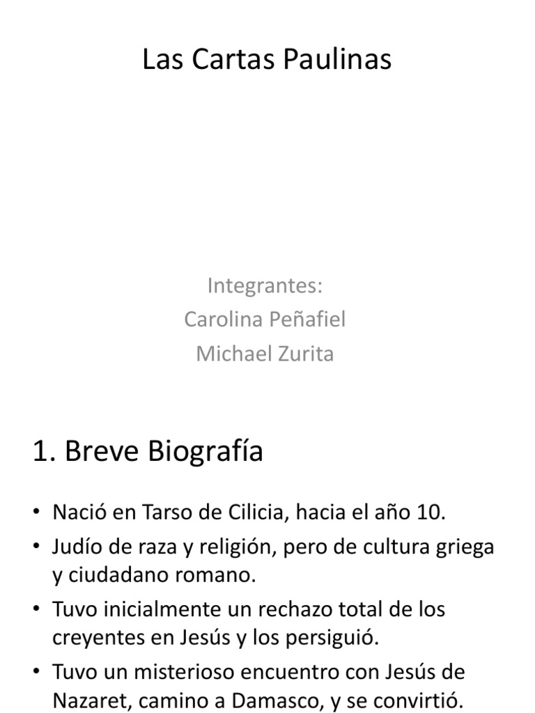 Las Cartas Paulinas Pablo el apóstol Cristo (título)