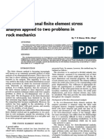 Three-Dimensional Finite Element Stress Analysis Applied To Two Problems in Rock Mechanics