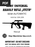 Army Universal Assault Rifle Steyr Semi Automatic Aug Cal 5-56-223 MM Nato Manual