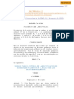 NORMAS PARA EL CONTROL DE MATERIALES PELIGROSOS Y EL MANEJO DE LOS DESECHOS PELIGROSOS Decreto 2635.pdf