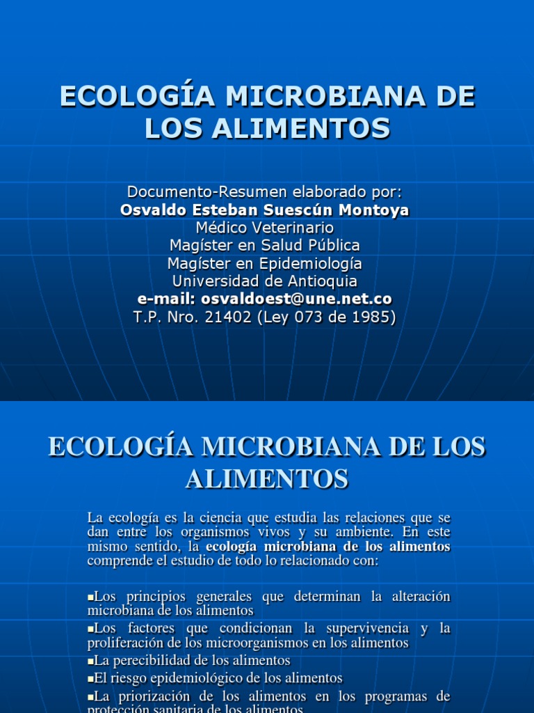 Ecología Microbiana en Alimentos | PDF | Crecimiento celular | Alimentos