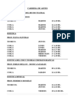 Carrera de Artes 40 Horarios