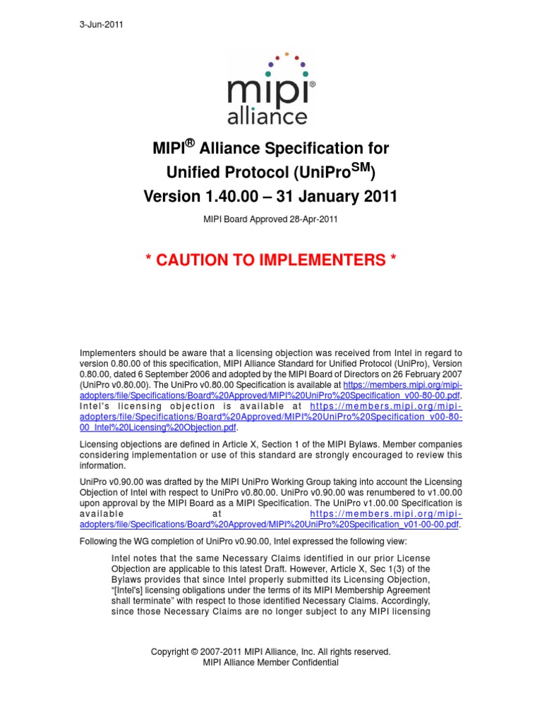 Mipi UniPro Specification v1!40!00 | PDF | Computer Engineering ...