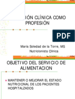 NUTRICIÓN CLÍNICA COMO PROFESIÓN