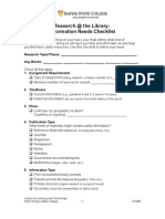 Info Need Checklist