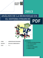 Análisis de La Morosidad en El Sistema Financiero Peruano