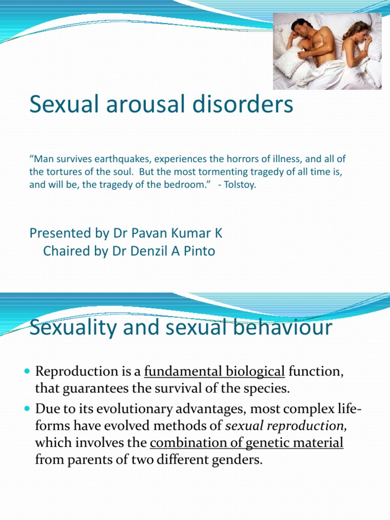 Sexual Arousal Disorders Sexual Dysfunction Sexual Arousal
