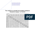 Two Resistors in Parallel and Resulting Resistance